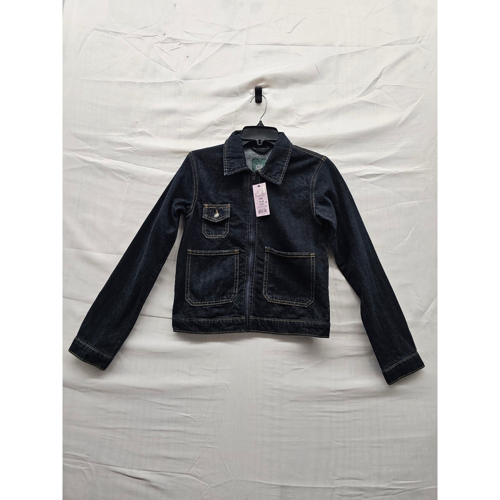 Wild‎ Fable Womens Zip Front Denim Jacket Blue Cotton Blend Casual Size XXS